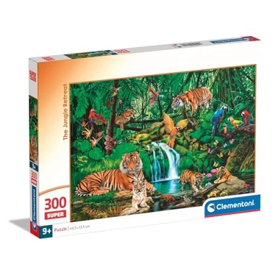 Image of Clementoni Jigsaw Puzzle The Jungle Retreat 300 Pieces Supercolor For Children 9 11 Years, Cartoon, Gift Boy/Girls, Kids, Made In Italy, 21721