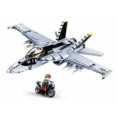 Image of Sluban M38 B0928 Model Bricks F/A 18E Super Bumblebee, Multicolored