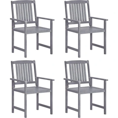 Image of vidaXL Garden Chairs 4 pcs Solid Acacia Wood Grey