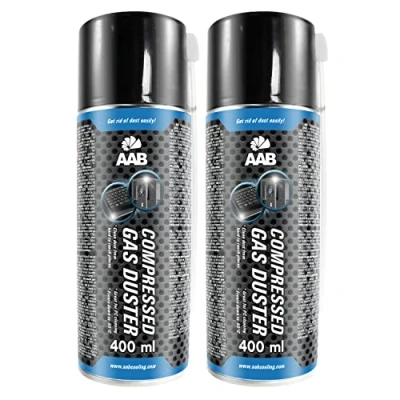 Image of AABCOOLING Compressed Gas Duster 2 x 400ml Can of Air for Cleaning Computer, Keyboard, and Other Office Equipment, Laptop Cleaner, PC Kit, Duster, Aerosol Canned