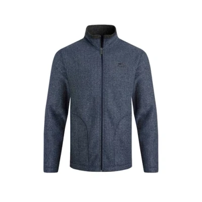 Image of Weird Fish Shires ECO FULL ZIP GRID Cardigan, Men&#039;s, Size: XXL, Navy