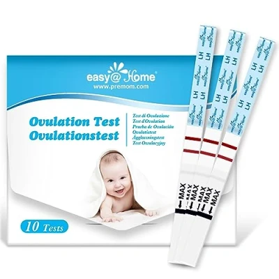 Image of Ovulation Fertility Test Predictor Kit: Easy@Home 10 LH Strips Accurate for Women Monitor Powered by Premom Tracker App