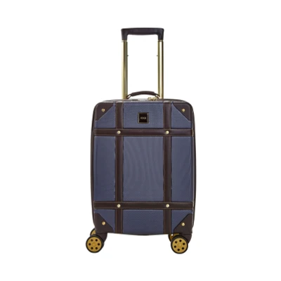 Image of Infinity Leather Navy Cabin Suitcase 55 x 35 22 cm Lightweight Hard Shell Luggage Suitable for Easyjet, Ryaniar, Jet 2 Paid Carry on
