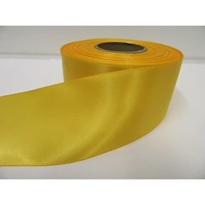 Image of 2 metres of 50mm Satin Ribbon Marigold Dark Yellow Double Sided 50 mm 5cm 2&quot; Inch
