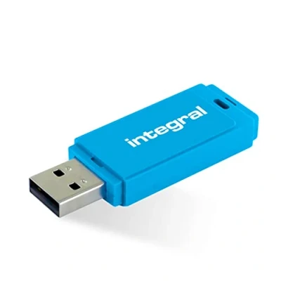 Image of Integral 64GB Neon Blue USB 2.0 Flash Drive