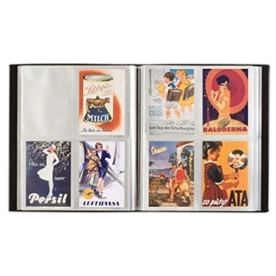 Image of Leuchtturm Postcard Album for 400, Black, Medium, 50 Clear Sheets