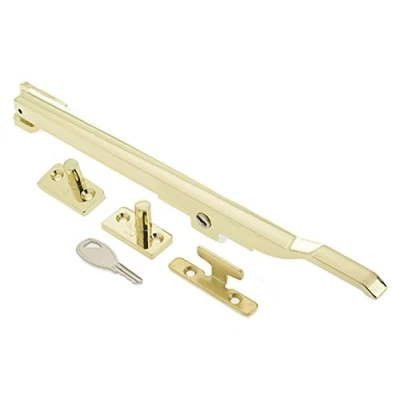 Image of Chivrose Ltd Modern Contemporary Design Lockable Casement Window Stay 10&quot; 250mm (Polished Brass)