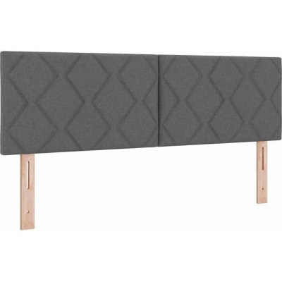 Image of vidaXL LED Headboard Diamond Blocks Design Dark Grey 144 cm Fabric