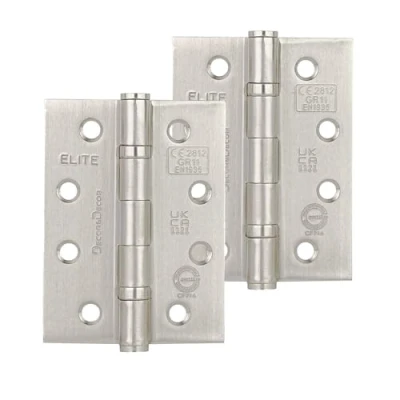 Image of Decoranddecor Door Hinges Internal Fire Rated 4inc / 102mm Ball Bearing Steel Satin Nickel 1 Pair