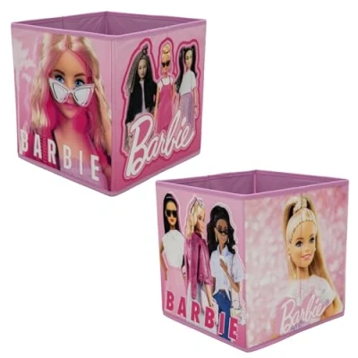 Image of GAMER Officially Licensed Storage Boxes 2 pack Foldable Cubes Design Perfect For Organising Children&#039;s Room, Kids Playroom (Barbie Inspire Design)