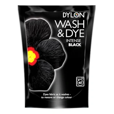Image of Dylon Wash &amp; Dye Fabric for Clothes Soft Furnishings Intense Black / Velvet