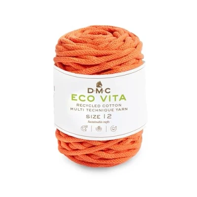 Image of DMC Eco Vita 12, Crochet Knitting Macrame Yarn, Orange (10), 250g