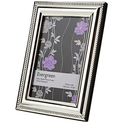 Image of Evergreen Silver Plated Frame, Bead Design, 4x6 [10x15cm]