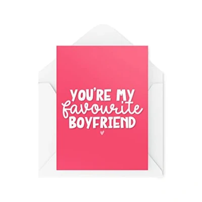 Image of Funny Novelty Greeting Cards You&#039;re My Favourite Boyfriend Anniversary Birthday Girlfriend Banter Joke CBH1270