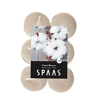 Image of Spaas 10 x 12 Scented Tealights in Flatpacks, ± 4.5 Hours, Cotton Blossom