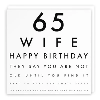 Image of Hunts England Wife 65th Funny Birthday Card 65 Happy Fun Letters Collection