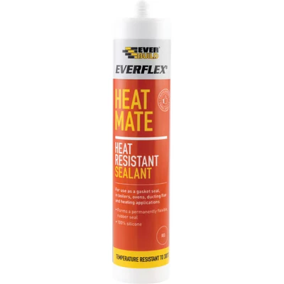 Image of Everbuild HEATBK Heat Mate High Performance Resistant Silicone Sealant, Red, 295 ml