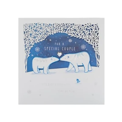 Image of UK Greetings Christmas Card for Couple Polar Bear Design