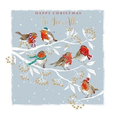 Image of To You All Festive Robins Christmas Greeting Card The Wildlife Range Xmas Cards X14487I