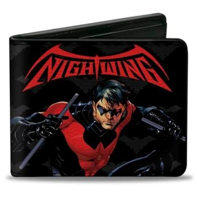 Image of Buckle Down Unisex Adult&#039;s Bifold Wallet Nightwing Bi Fold, Multicolor, One Size
