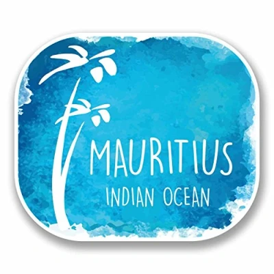 Image of 2 x 10cm Mauritius Vinyl Sticker Decal Laptop Luggage Travel Tag Fun #9676 (10cm Wide 8.5cm High)