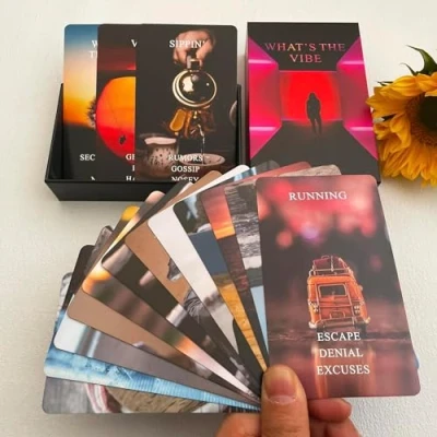 Image of LIGHTOF JUSTICE What&#039;s The Vibe Oracle Cards Deck, for Beginners, Deck Used Career and Life Relationships, Twin Flame, Soulmate, Karmic Connection
