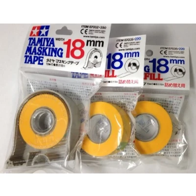 Image of Tamiya 18mm Masking Tape with 2pcs Refill by
