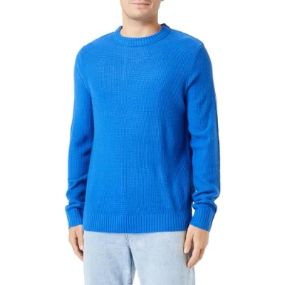 Image of JACK &amp; JONES Men&#039;s Jorkyle Knit Crew Neck Jumper, Nautical Blue, XL