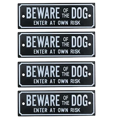 Image of AB Tools 4pk Beware Of The Dog Enter At Own Risk Home Gate Warning Sign