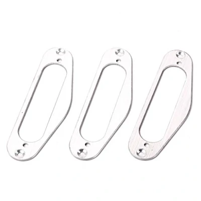 Image of Alnicov 2 Pcs Metal Single Coil Pickup Surround Plate Mounting Ring for Guitar,Silver