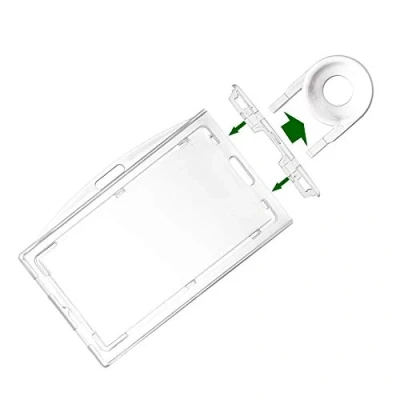 Image of 4 Pack Clear Hard Plastic ID Badge Holder Horizontal and Vertical Dual Use Card Hold 3 Cards by Fallen One