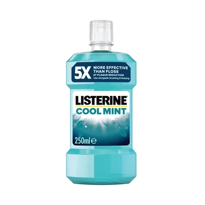 Image of Listerine Cool Mint Antibacterial Mouthwash (250ml), Helps Kill Up to 99% of Germs Left After Brushing and Reduce Plaque, Freshen Breath Maintain Healthy Gums