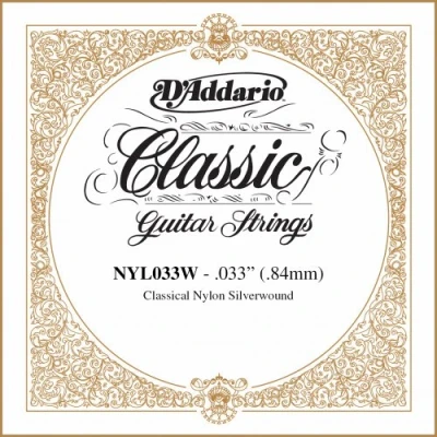Image of D&#039;Addario .033 Silver Plated Copper Single String for Classical Guitar