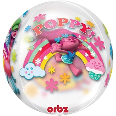 Image of amscan Round Trolls Balloon Party Decoration 1 Pc