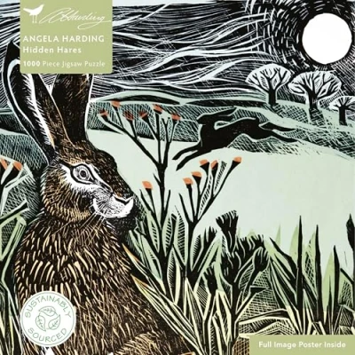 Image of Adult Sustainable Jigsaw Puzzle Angela Harding Hidden Hares: 1000 pieces. Ethical, Sustainable, Earth friendly