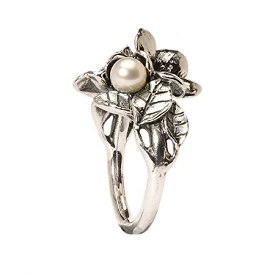 Image of Trollbeads Silver 925 Ring Hawthorn With Pearl size 57 mm / 8