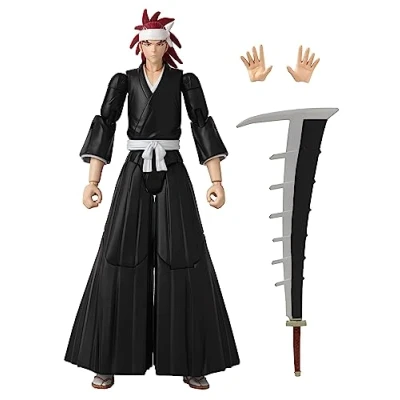 Image of Anime Heroes Bleach Figures Abarai Renji Action Figure Articulated With Swappable Arms And Faces Bandai Figures, 17 cm
