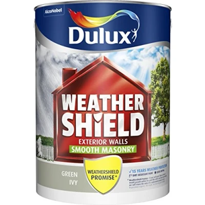 Image of Dulux Weather Shield Smooth Masonry Paint, 5 L Green Ivy