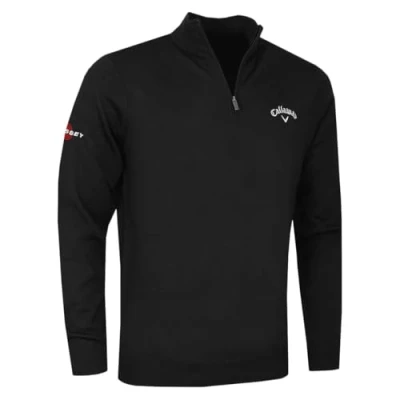 Image of Callaway Men&#039;s 1/4 Zip Blend Merino Sweater Girls Jumpers, Black (Negro 019), XX Large