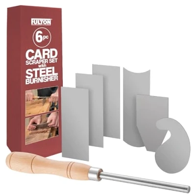 Image of Fulton Scraper Burnisher with 6 Piece Multi Shaped Set 3 Rectangle 1 Beveled Curved (Convex and Concave) Gooseneck