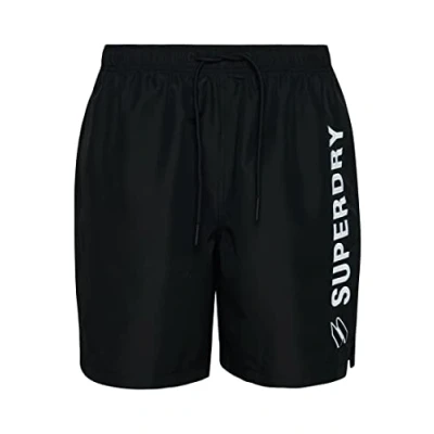 Image of Superdry Men&#039;s Code APPLQUE 19INCH Swim Short W2, Black, Small