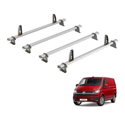 Image of Van Guard Roof Rack for VW Transporter (T6 2015+) 4 Bars + Load Stops [Only Suitable Standard Models] Ulti Bar VG263