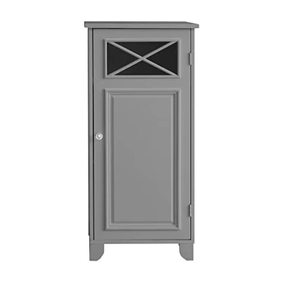 Image of VERSANORA Teamson Home Bathroom Dawson Floor Cabinet With One Door Grey EHF 6834G