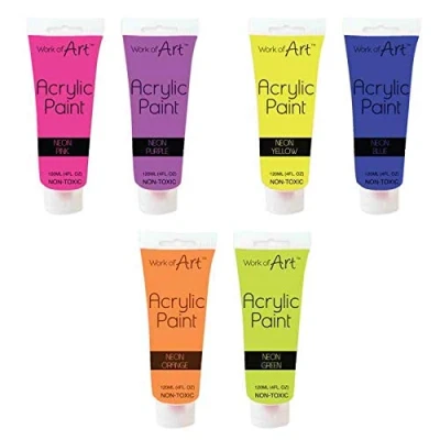 Image of Work OF Arts NEON ACRYLIC PAINTS SET 6 COLOURS by Good4all