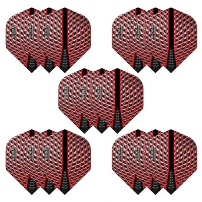Image of Harrows Silika No2 Dart Flights 5 x sets Darts (15 Total) I 100 Micron Premium Extra Strong Made in UK Professional Accessories Red