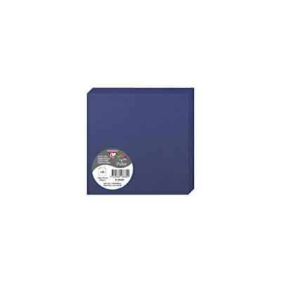 Image of Clairefontaine Ref 2868C Pollen Folded Card (Pack of 25 Sheets) 135 x 135mm Sized, 210gsm Card, Inkjet &amp; Laser Printer Compatible, Acid Free Night Blue