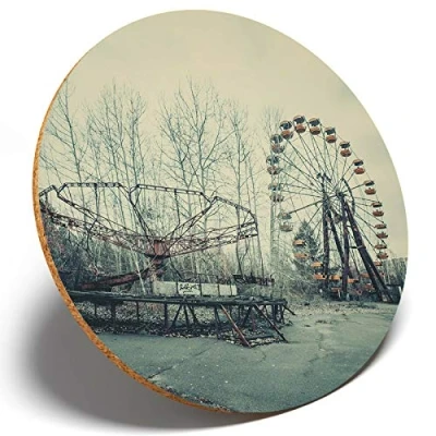 Image of 1 x Pripyat Chernobyl Round Coaster Kitchen Student Kids #14525