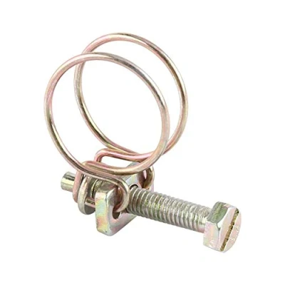 Image of Hilitand 10 Pcs Double Wire Hose Clips, Adjustable Stainless Steel Clamps, Water Barb Clamp, Pipe Clip, Hoop Plumbing Fastener(13mm 16mm)