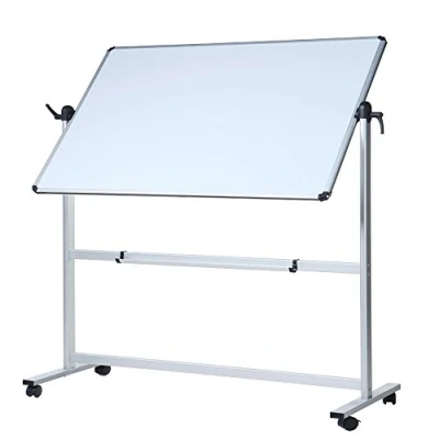Image of VIZ PRO Double Sided Magnetic Revolving Mobile Whiteboard, 2 Pack, W1200xH900mm, Aluminium Frame &amp; Stand