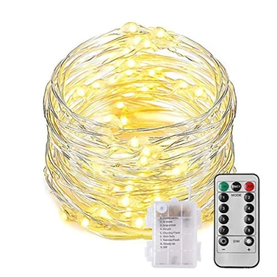 Image of Uten Christmas Fairy String Lights 10M 100 LED Copper Wire Light Battery Powered Warm White Festival Decorations Party Wedding Indoor Outdoor